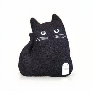Black Cat Plush Stuffed Animal Decor Halloween Decorative Pillow NEW, 15”x12”